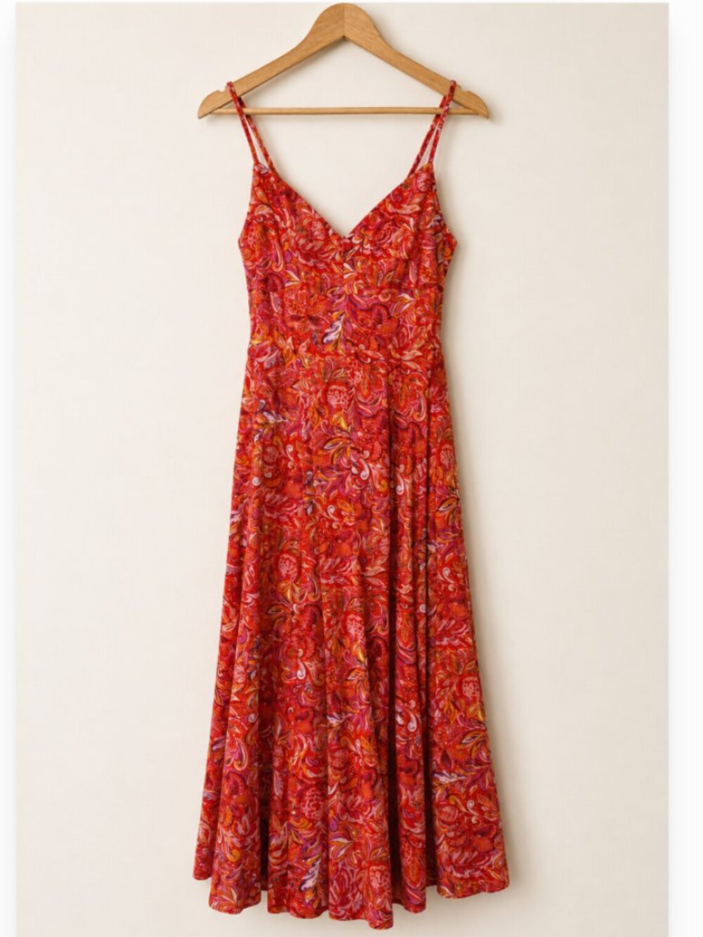Jason Wu Linen Blend Paisley Print Midi Sundress | Smocked Back | Size Small - Picture 2 of 6